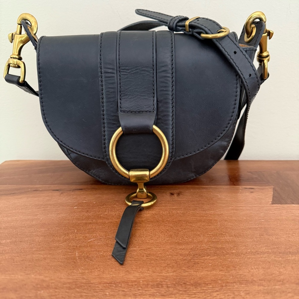 Frye Black Leather Saddle Bag